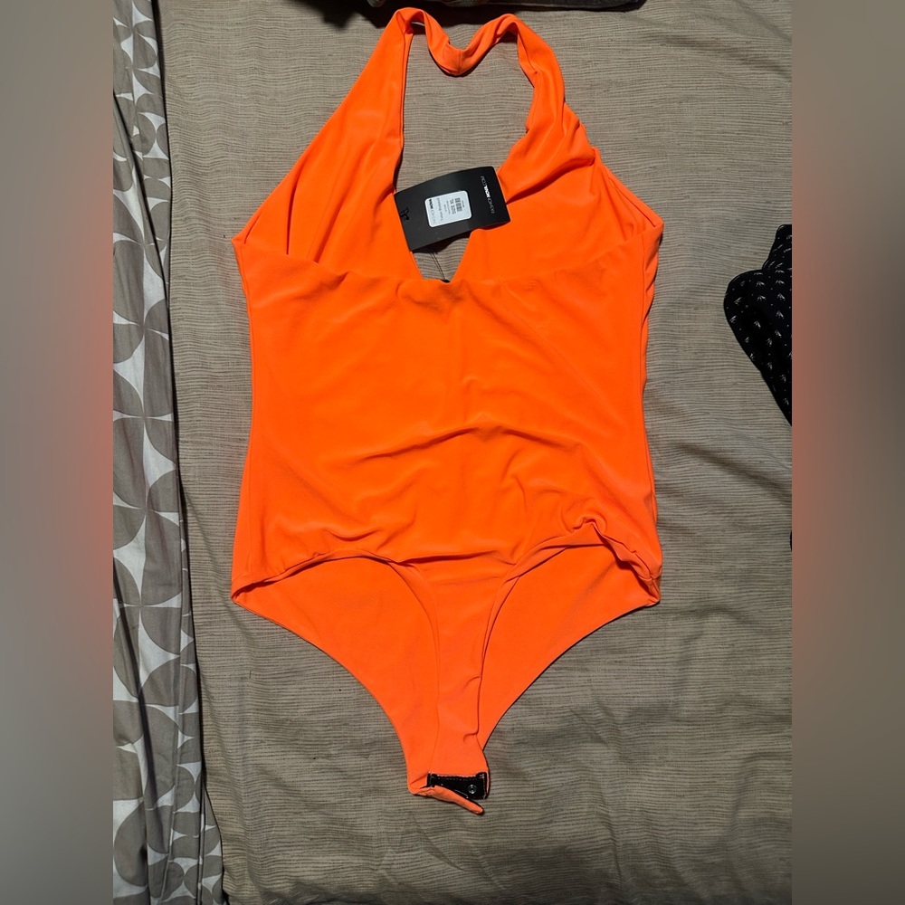 Vibrant Orange women bodysuit